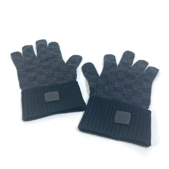 LOUIS VUITTON M77992 Damier Graphite Gon neopetite damier gloves wool Black